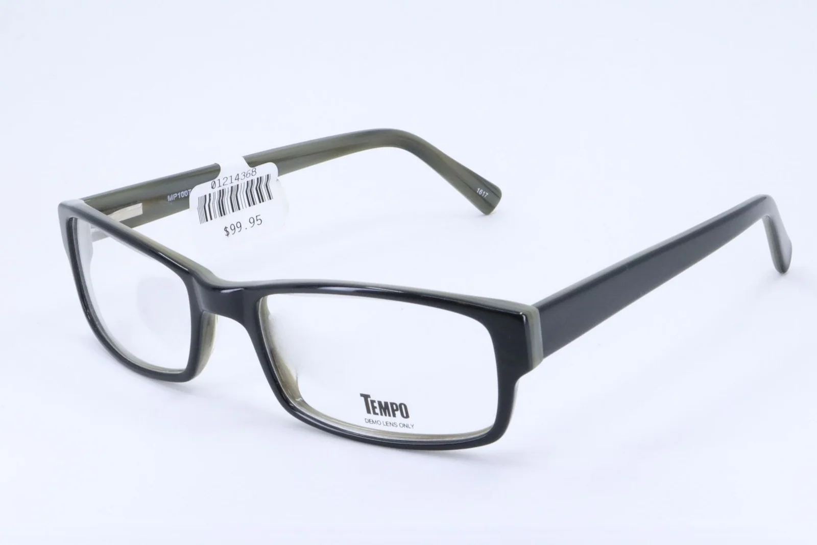 Tempo MP1007 Black Rectangle Men Full Rim 55-19-145 Eyeglasses Frames