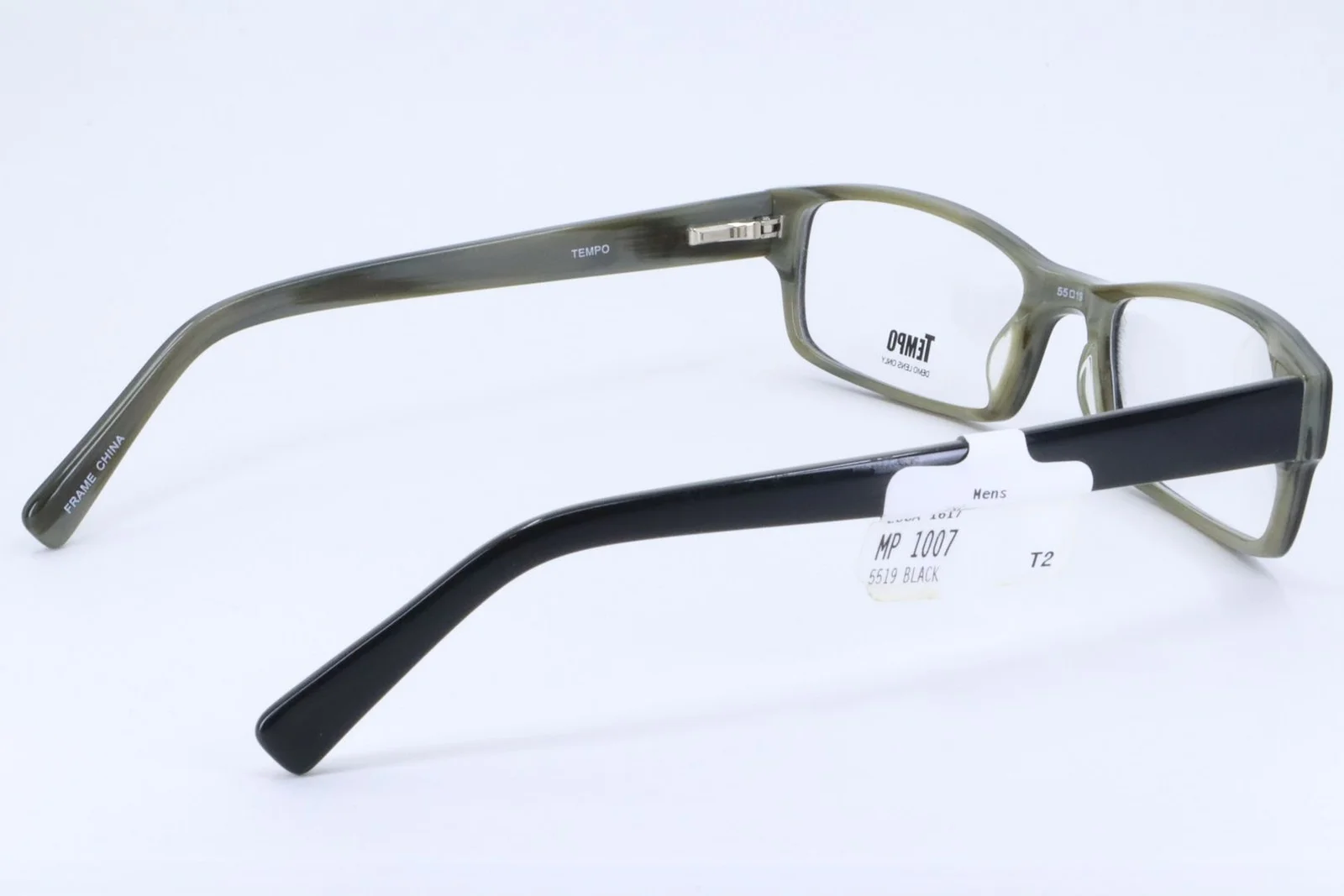 Tempo MP1007 Black Rectangle Men Full Rim 55-19-145 Eyeglasses Frames 4