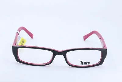 Tempo WP7000 Black-Pink Rectangle Women Full Rim 52-17-135 Eyeglasses Frames 2