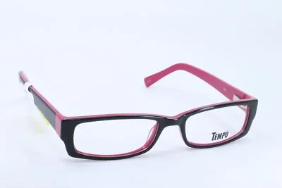 Tempo WP7000 Black-Pink Rectangle Women Full Rim 52-17-135 Eyeglasses Frames 3