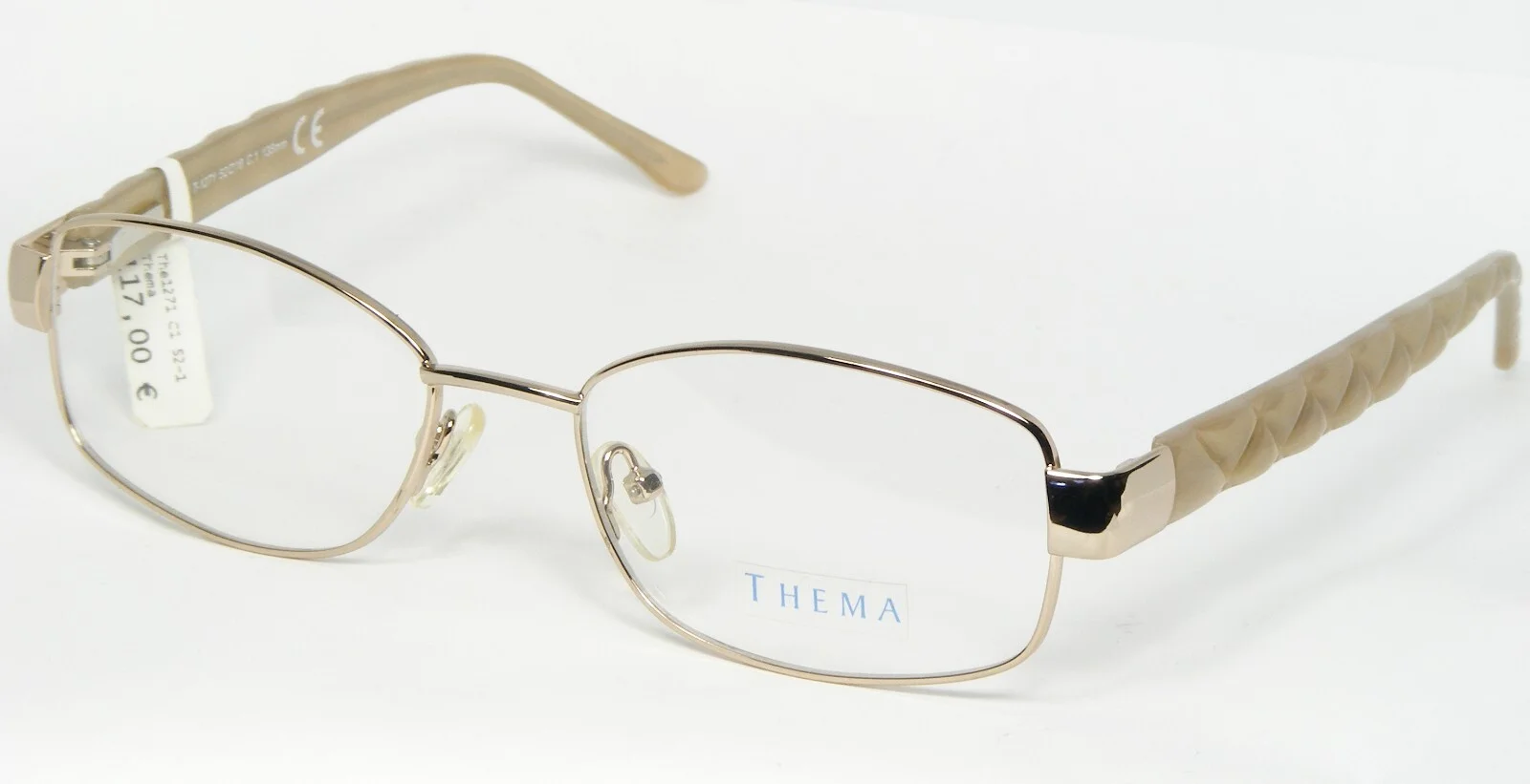 Thema Optical T-1271 C.1 PALE GOLD EYEGLASSES GLASSES METAL FRAME 52-18-135mm
