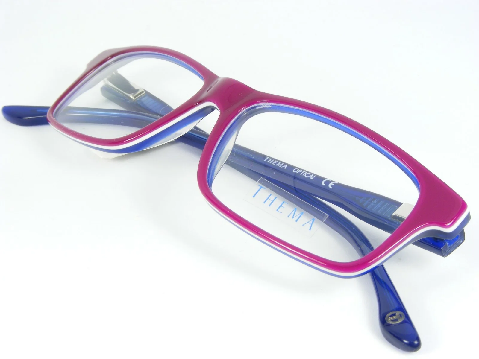 Thema T-268 09 DARK RASPBERRY /WHITE /BLUE EYEGLASSES GLASSES FRAME 51-16-140mm 4