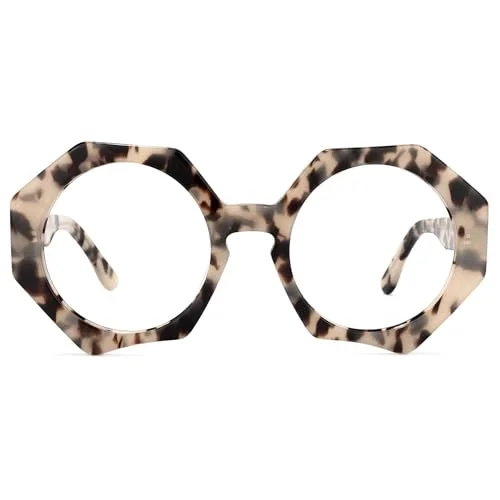 Theo Shape Eyeglass Frames Belgium Unique Geometric Fluo Orange Navy Blue