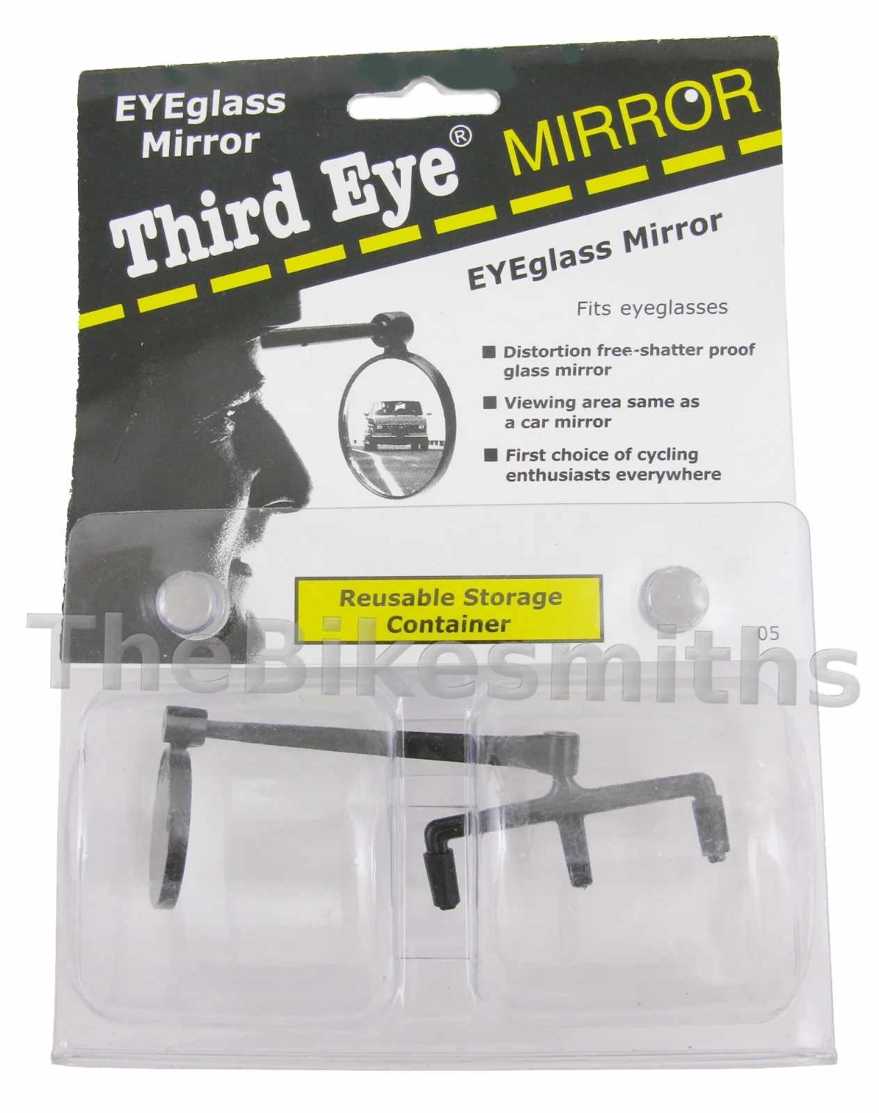 Third Eye Eyeglass Mirror Bicycle Bike 3rd Black Rearview EZ Mount Sun Glasses 3