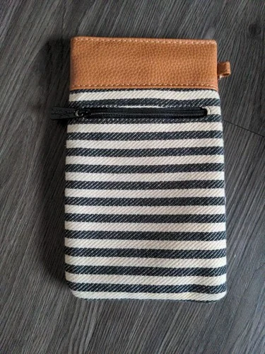 Thirty-One Pinch Top Eyeglass Sun Glasses Case Holder Twill Stripe New 2