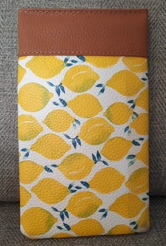 THIRTY-ONE Pinch Top Eyeglasses Case Main Squeeze Lemons Pebble Zip Pocket 4