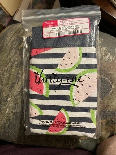 Thirty-One Pinch Top Eyeglass/Sunglasses Case ~ Slice Of Summer ~ NEW