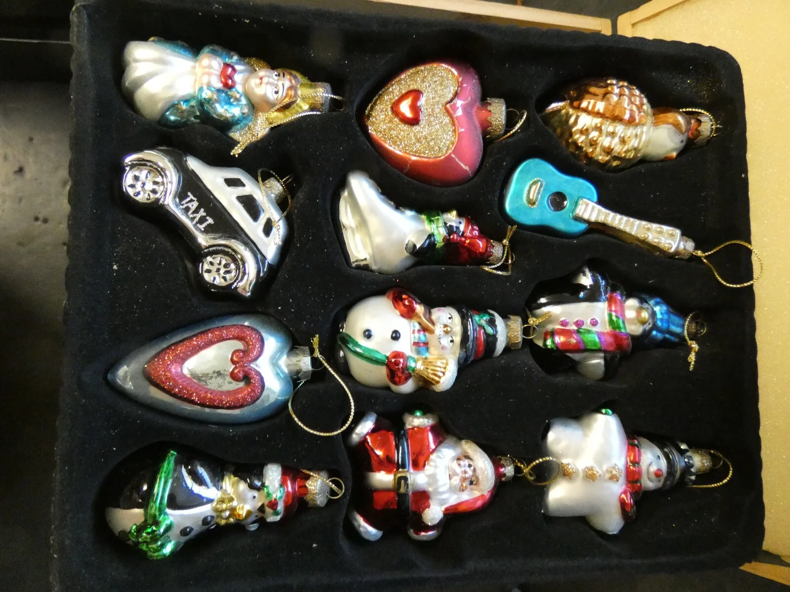 THOMAS PACCONI VINT GLASS CHRISTMAS ORNAMENTS SET 27 MUSEUM SERIES WOOD CHEST 3