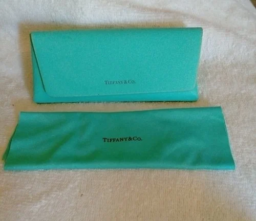 TIFFANY & CO EYEGLASS SUNGLASS LEATHER CASE WITH CLOTH MAGNETIC PREOWNED