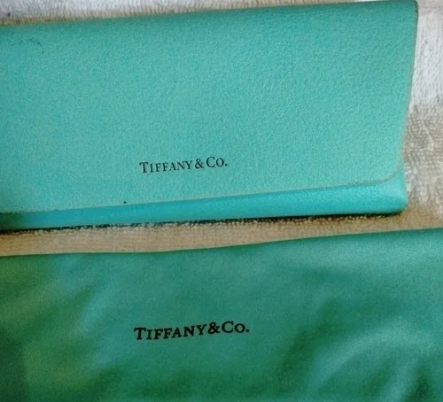 TIFFANY & CO EYEGLASS SUNGLASS LEATHER CASE WITH CLOTH MAGNETIC PREOWNED 2