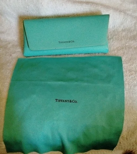 TIFFANY & CO EYEGLASS SUNGLASS LEATHER CASE WITH CLOTH MAGNETIC PREOWNED 3