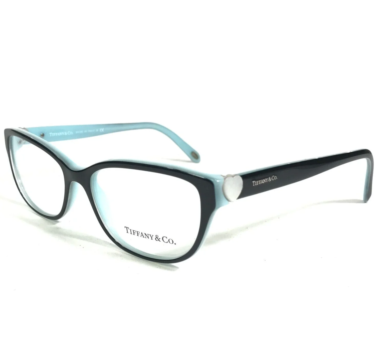 Tiffany & Co Eyeglasses Frames TF 2087-H 8163 Black Blue MOP Hearts 52-16-140