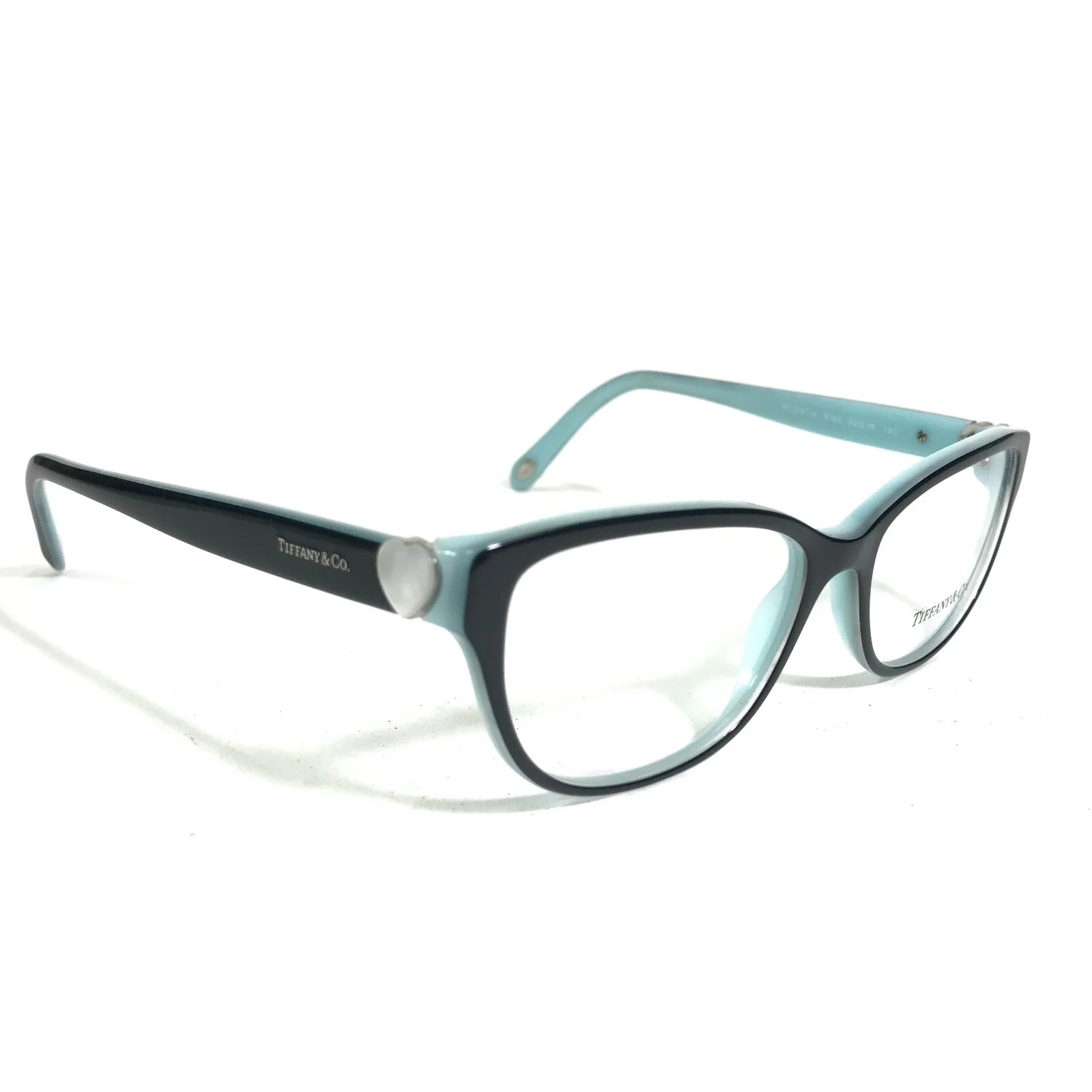 Tiffany & Co Eyeglasses Frames TF 2087-H 8163 Black Blue MOP Hearts 52-16-140 3