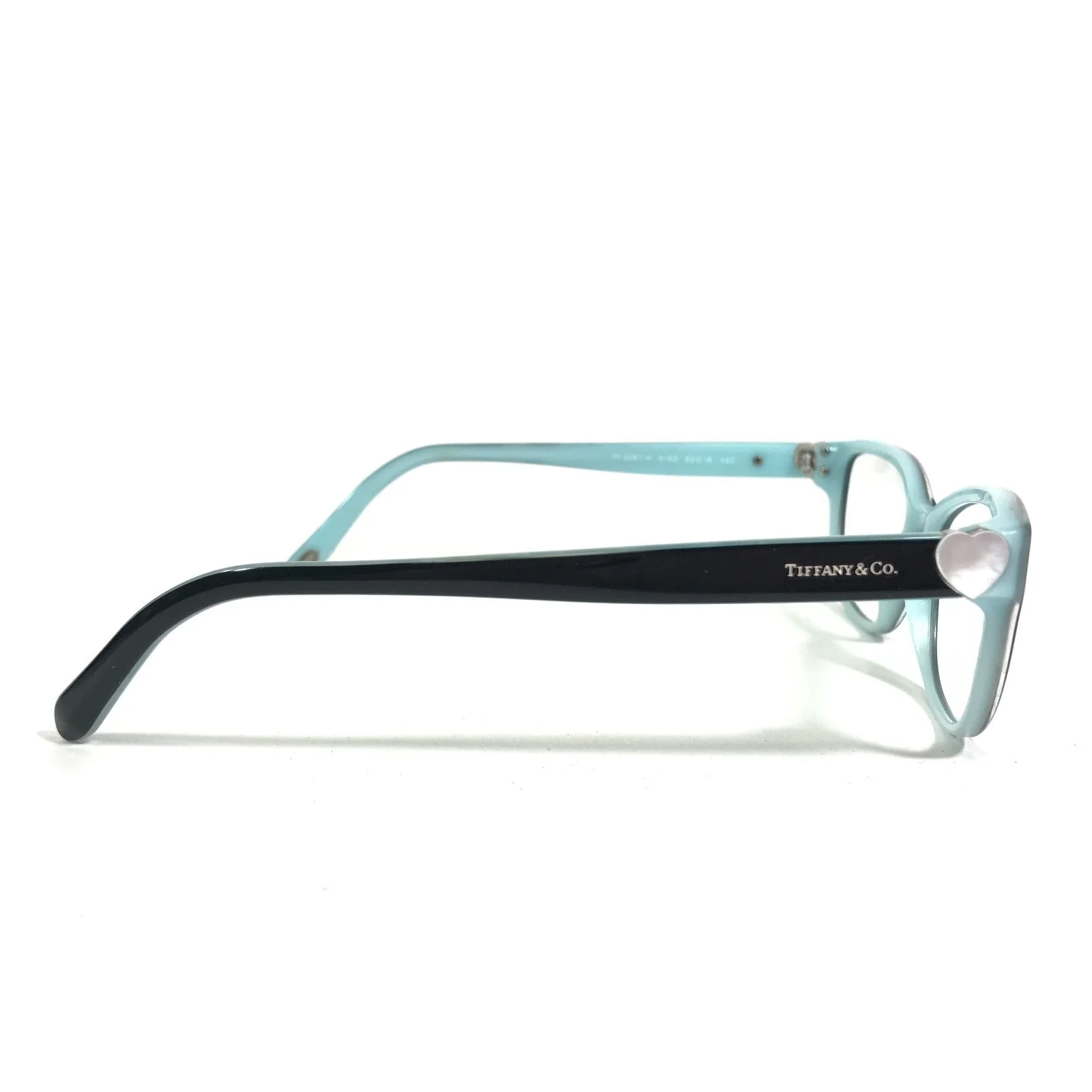Tiffany & Co Eyeglasses Frames TF 2087-H 8163 Black Blue MOP Hearts 52-16-140 4