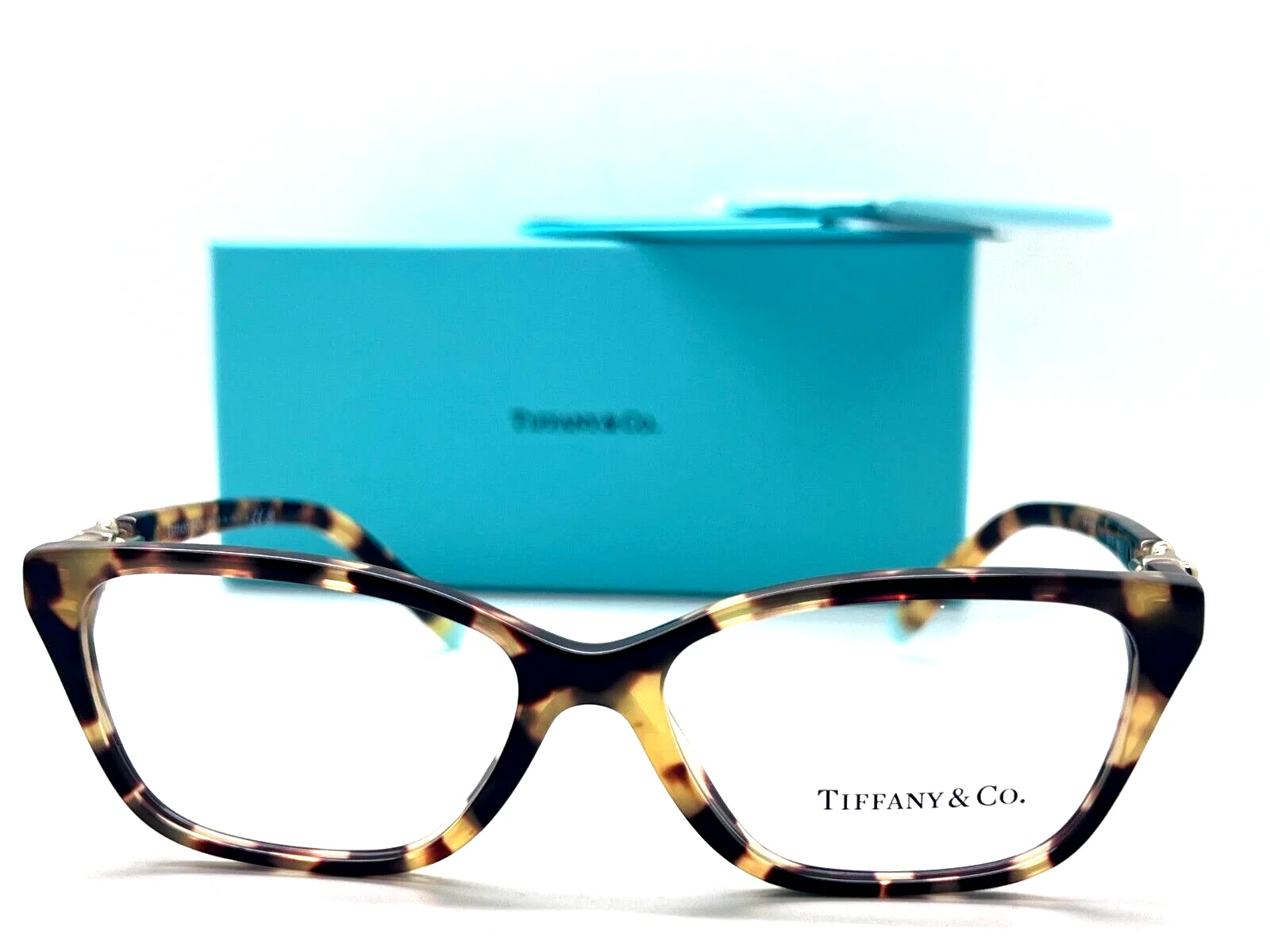 Tiffany & Co Eyeglasses Frames TF 2229 8064 53-15-140 Yellow Havana Italy NIB 2