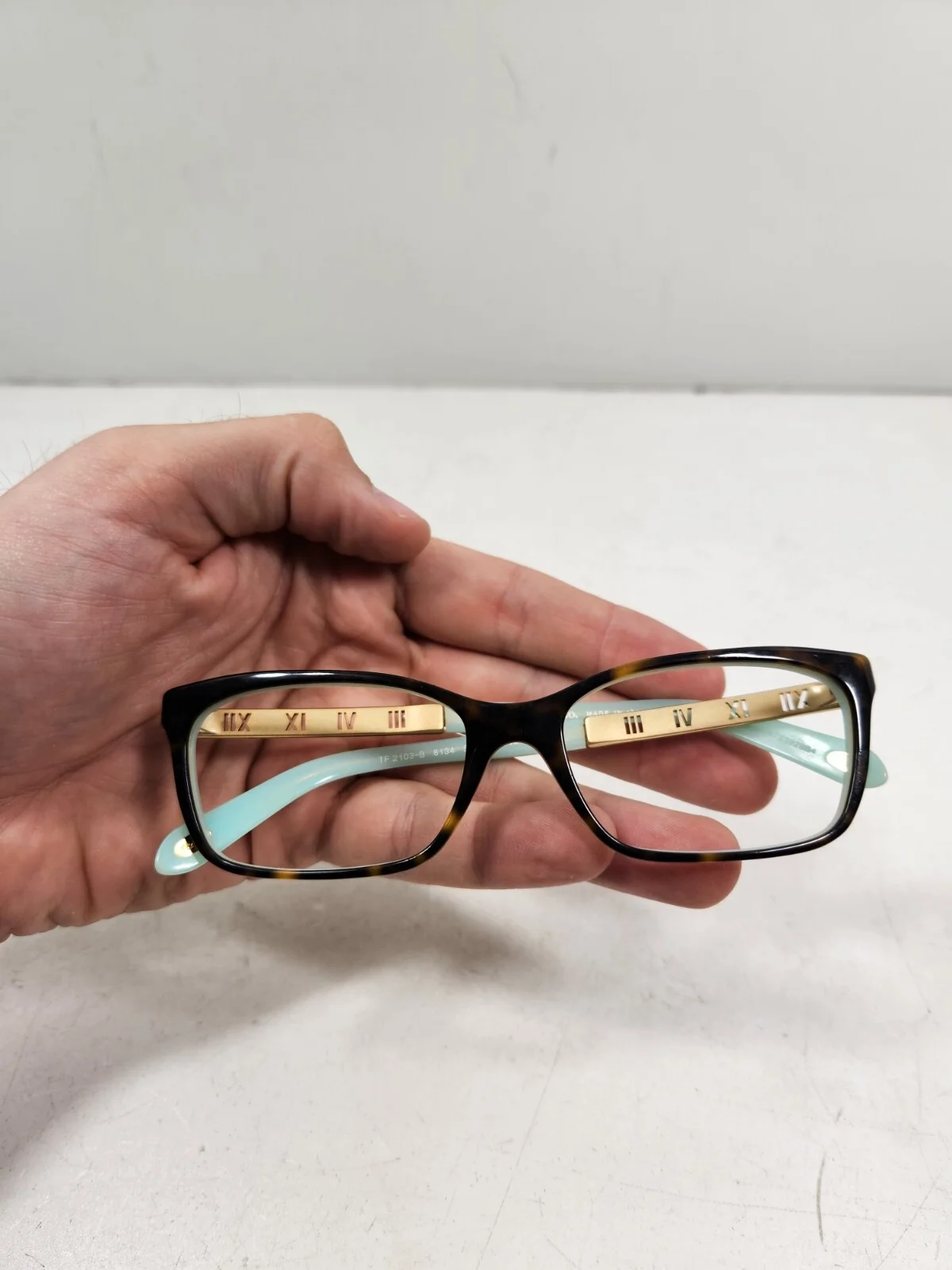 Tiffany & Co. Eyeglasses TF2103-B 8134 Tortoise/Blue/Gold Frame Italy 53[]16 140