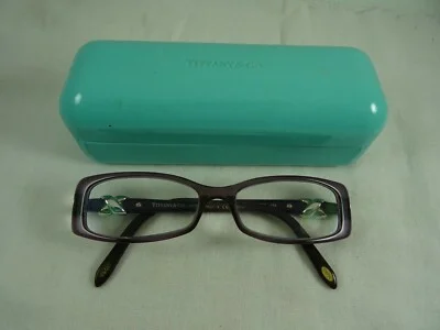 Tiffany & Co Sterling Silver X Eyeglasses w/case Purple TF2016 51mm135