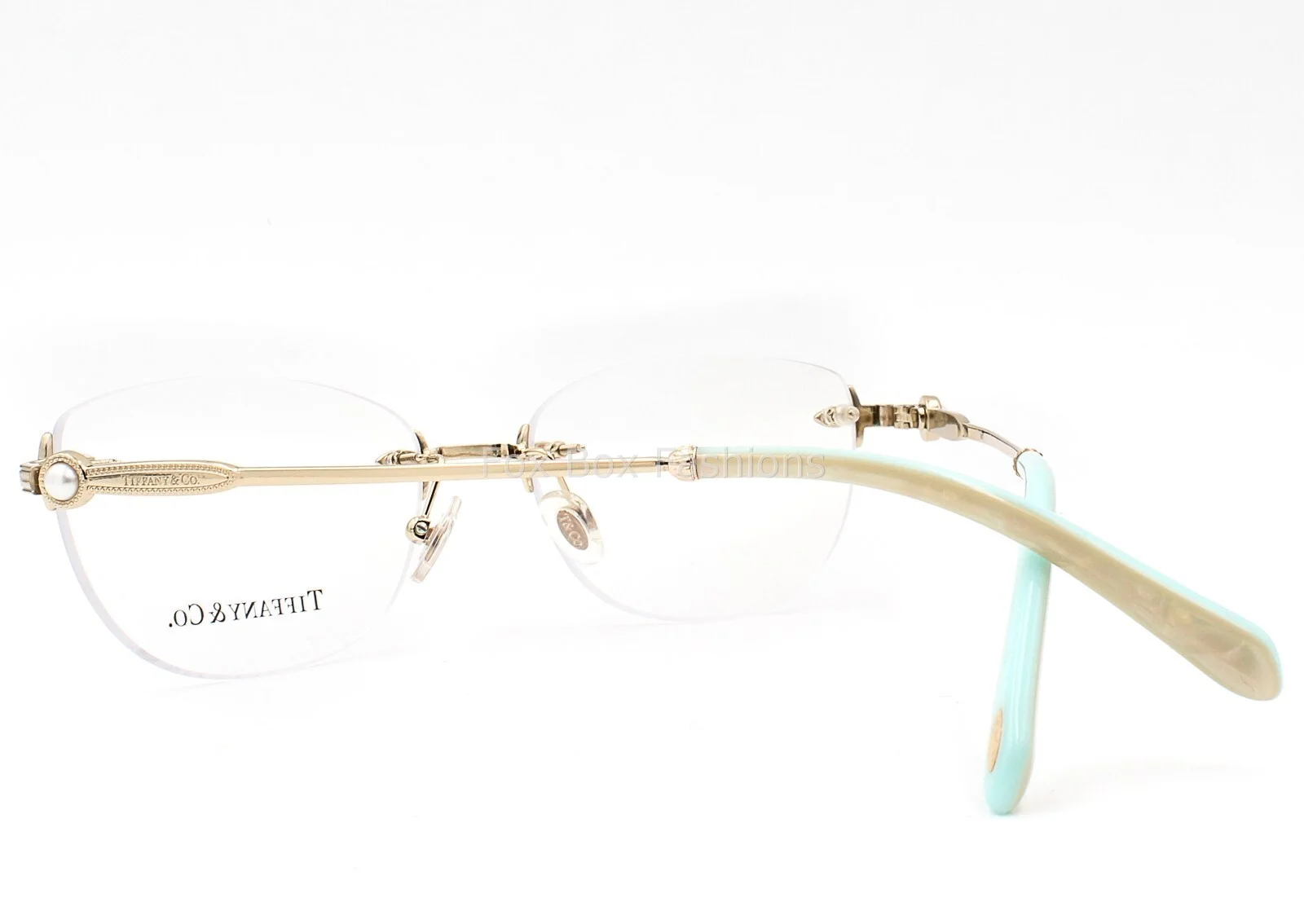 Tiffany & Co TF 1095H 6087 Rimless Pearl Eyeglasses Glasses Pale Gold 53-17-140 4