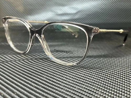 TIFFANY TF2168 8270 Crystal Grey Women Square Demo Lens Eyeglasses Frame 54 mm