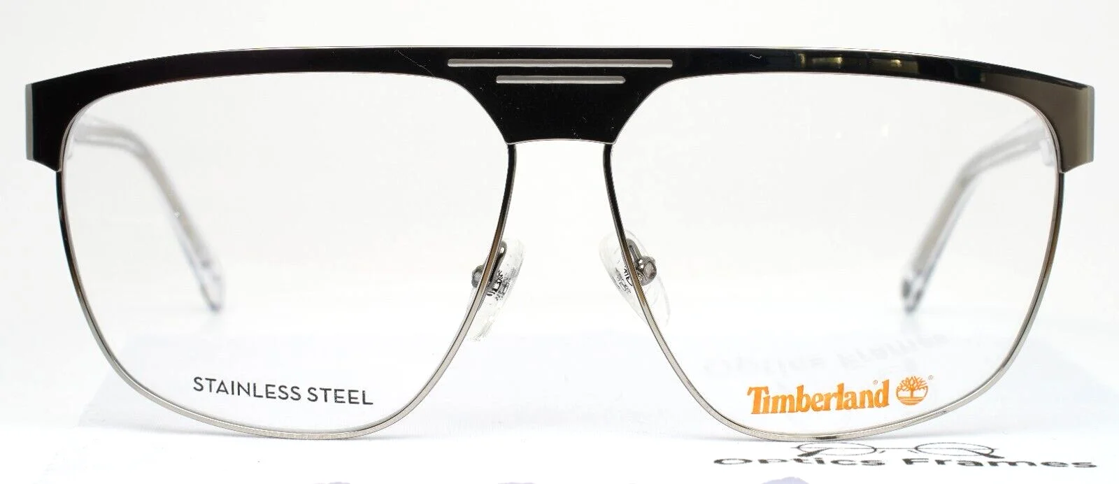 TIMBERLAND TB1643 008 Silver Mens Aviator Full Rim Eyeglasses 62-13-150 B:49 2