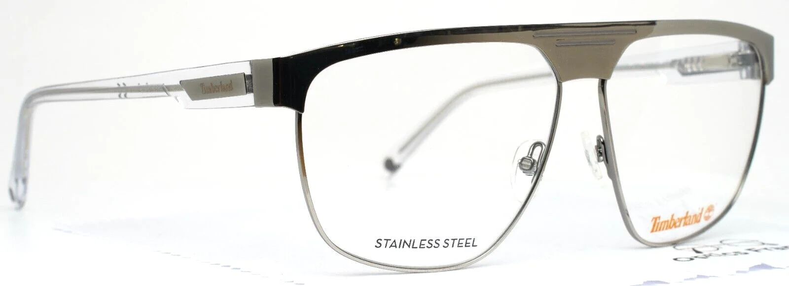 TIMBERLAND TB1643 008 Silver Mens Aviator Full Rim Eyeglasses 62-13-150 B:49 3