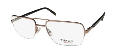 TIMEX L060 CLASSIC SHAPE HALF-RIMLESS MASCULINE DESIGN EYEGLASS FRAME/GLASSES