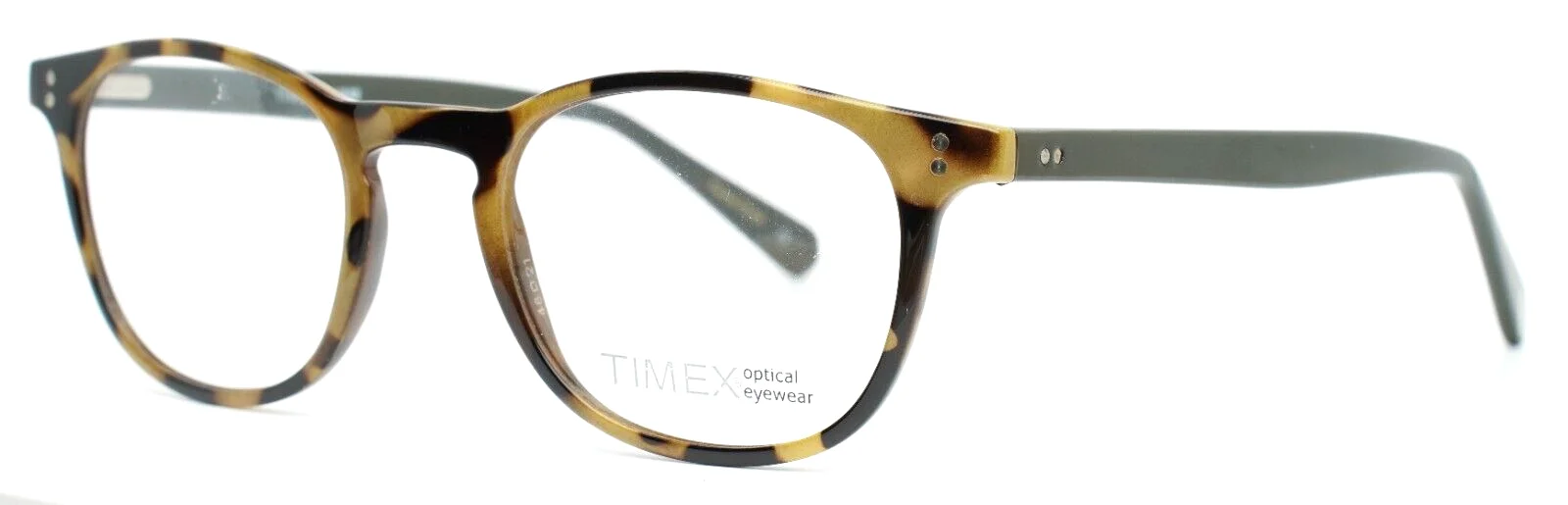 TIMEX OPTICAL EYEWEAR 4:19PM TO Tortoise Mens Round Eyeglasses 48-21-145 B:39