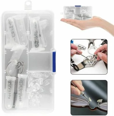 Tiny Screws Nut Screwdriver Nose Pads Watch Eyeglass Glasses Repair Tool Set Kit