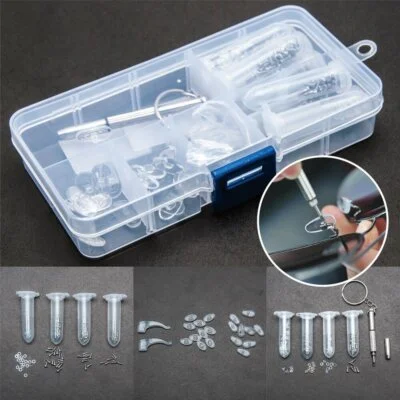 Tiny Screws Nut Screwdriver Nose Pads Watch Eyeglass Glasses Repair Tool Set Kit 2