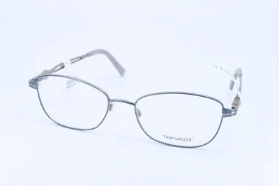 Titanium 220 T220-04 Platinum Oval Women Full Rim 55-18-135 Eyeglasses Frames