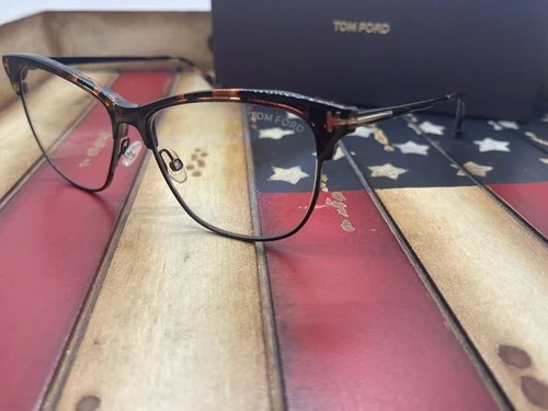 TOM FORD Blue Block Eyeglasses TF5546-B 055 54mm Havana Frame Option To Add RX