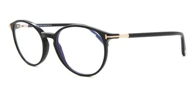 Tom Ford Blue Light Block Oval Ladies Eyeglasses FT5617-B 001 52 FT5617-B 001 52