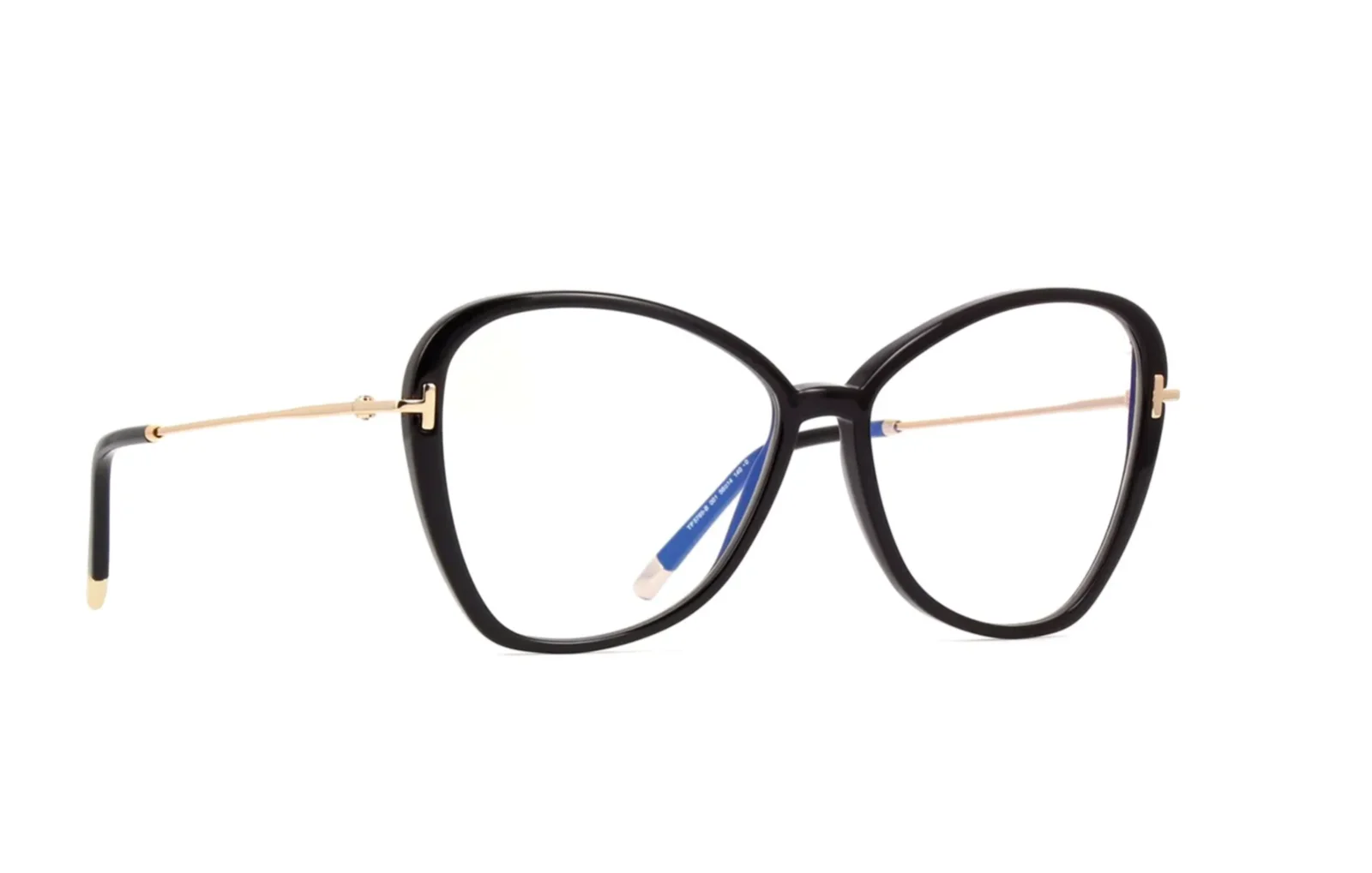 TOM FORD Butterfly Eyeglasses FT5769-B-001-56 Shiny Black Frame Clear Lenses 3