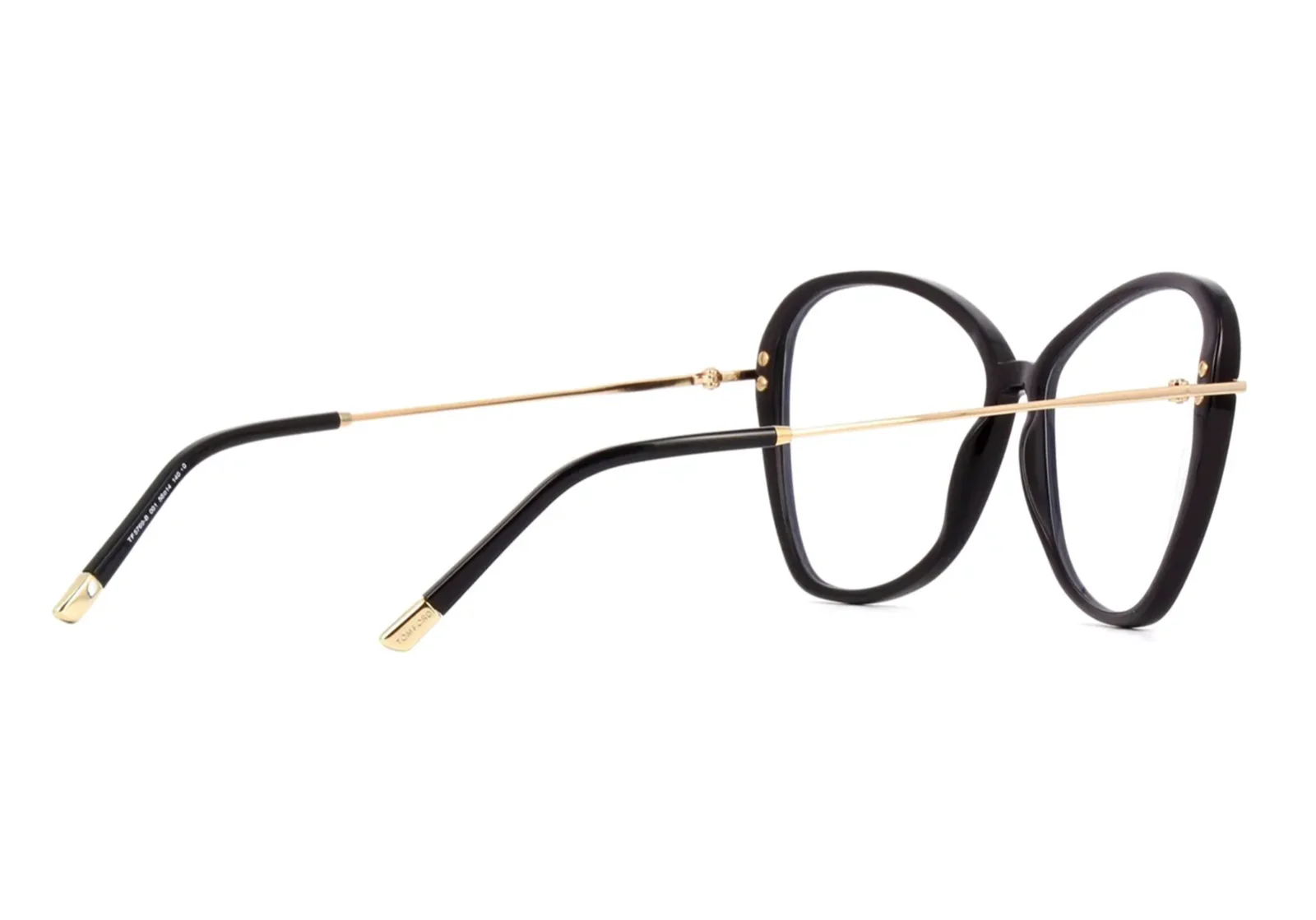 TOM FORD Butterfly Eyeglasses FT5769-B-001-56 Shiny Black Frame Clear Lenses 4