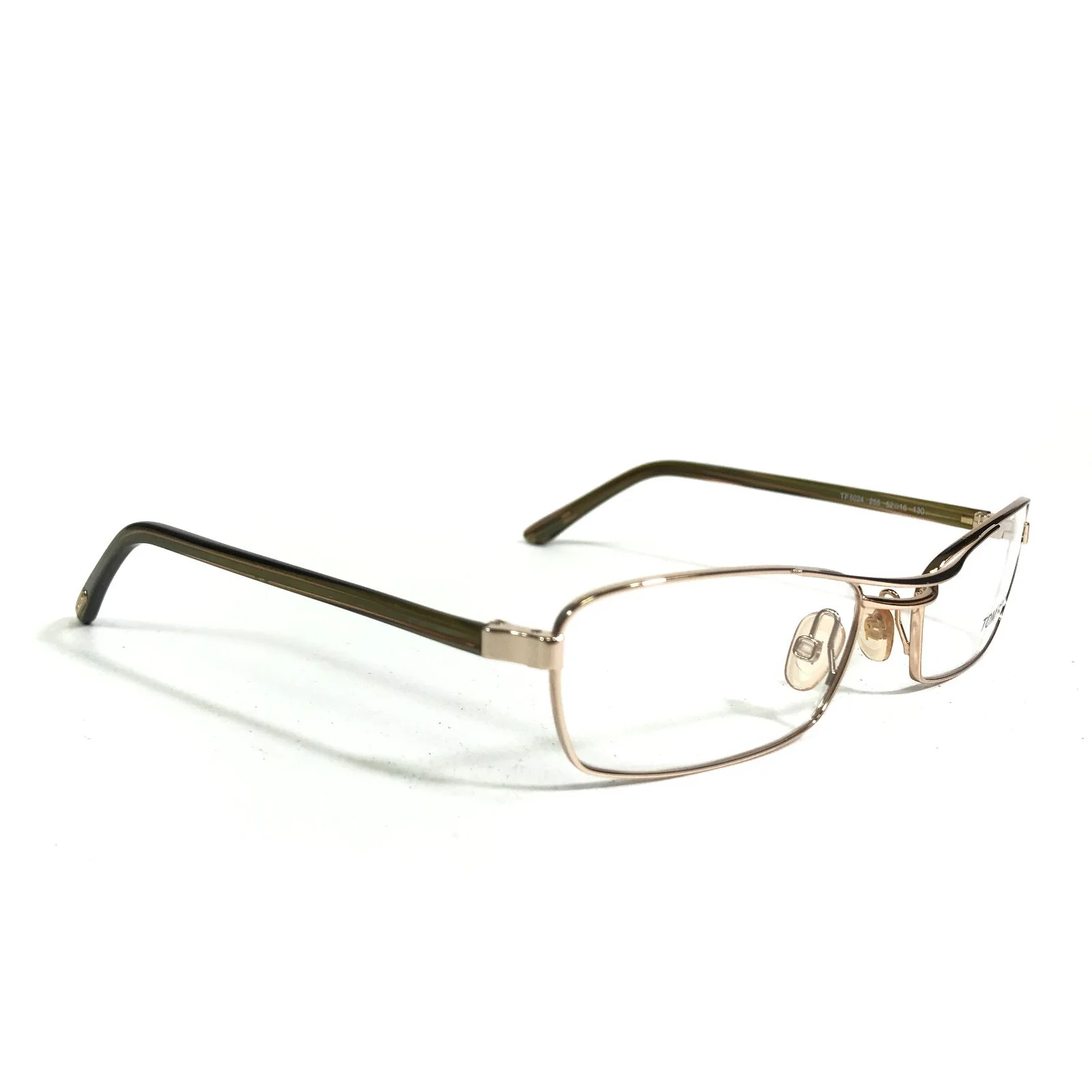 Tom Ford Eyeglasses Frames TF5024 255 Olive Green Gold Full Wire Rim 52-16-130 3