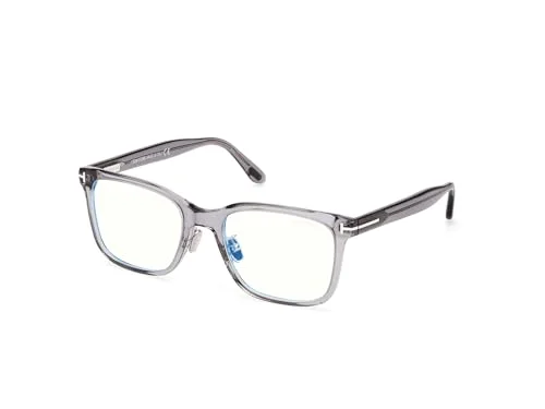 Tom Ford Eyeglasses FT 5853 -D-B Asian fit 020 Shiny Grey,t Logo/Blue Block