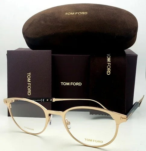 Tom Ford FT 5482 028 Gold / Havana Titanium Oval Eyeglasses 50x21x145