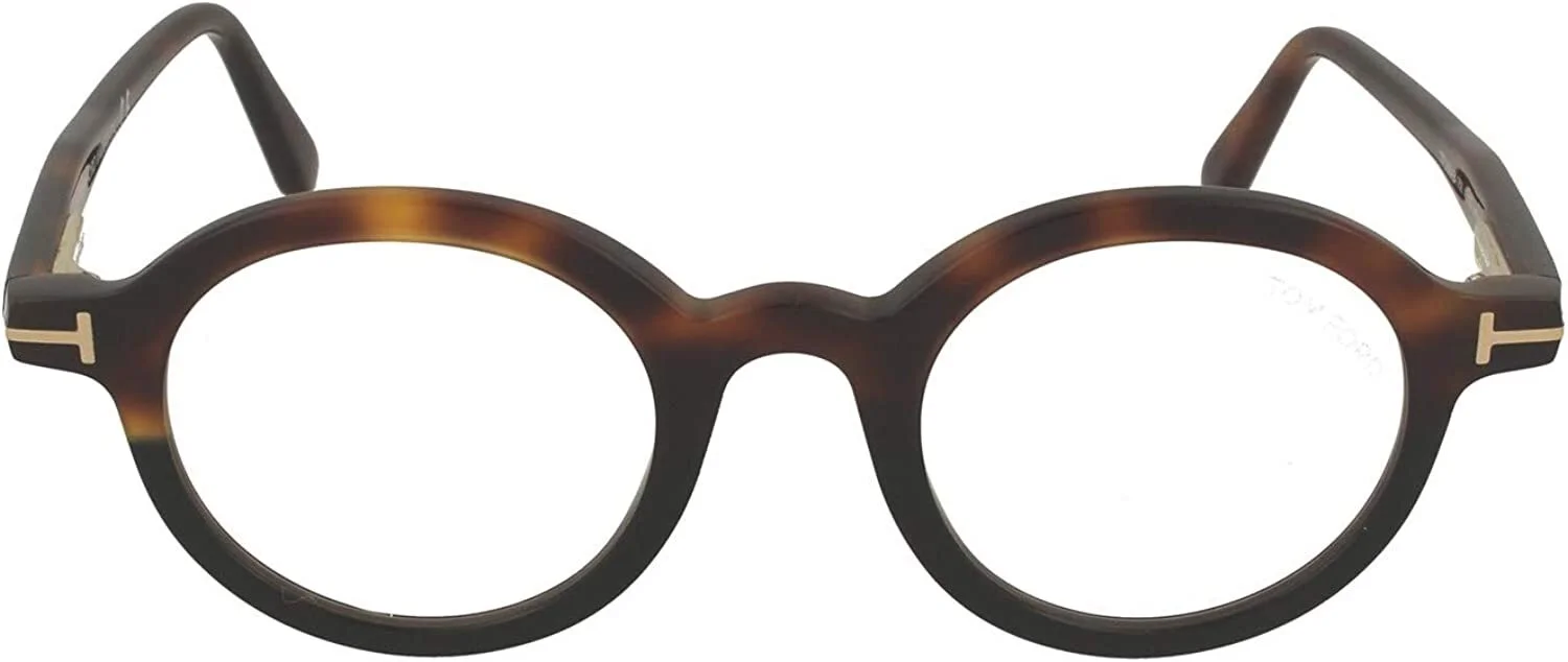 Tom Ford FT 5664 B 056 Tortoise Black Eyeglasses Round Blue Block Lens 45mm New 3
