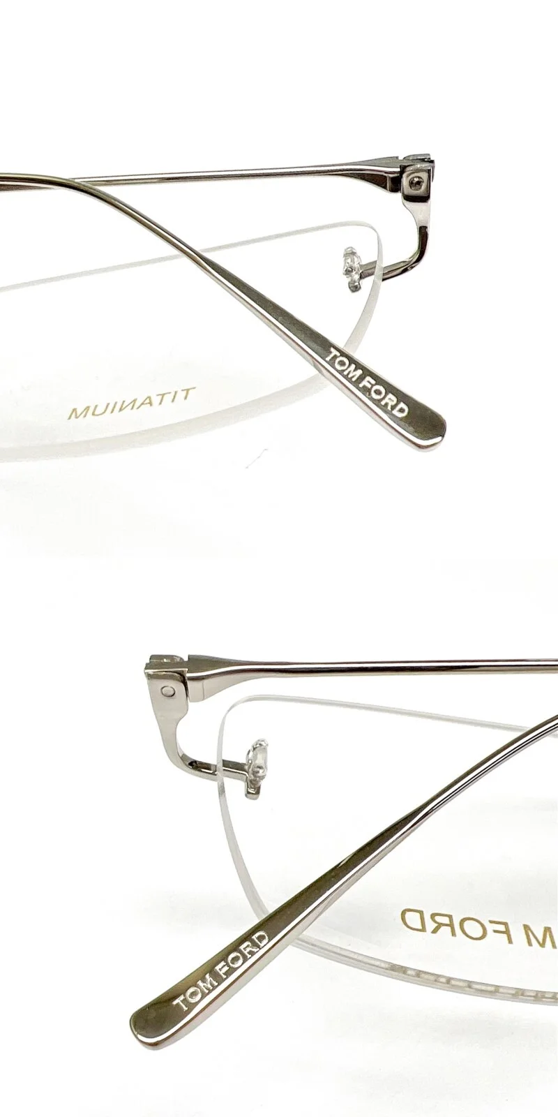 Tom Ford FT 5678 018 Rimless Eyeglasses Glasses Silver Titanium 54mm w/case 4