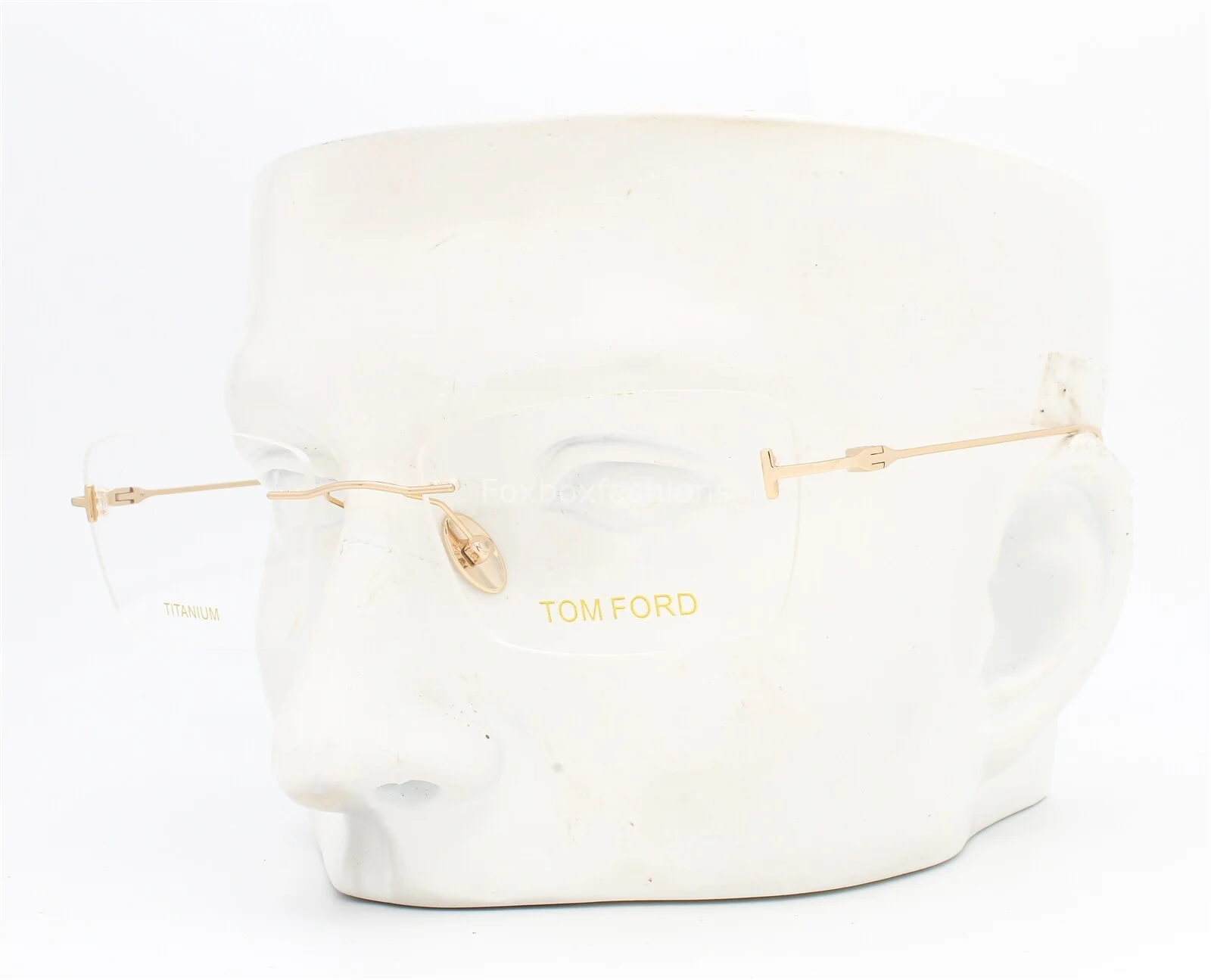 Tom Ford FT 5678 028 Rimless Eyeglasses Glasses Gold Titanium 54mm w/case