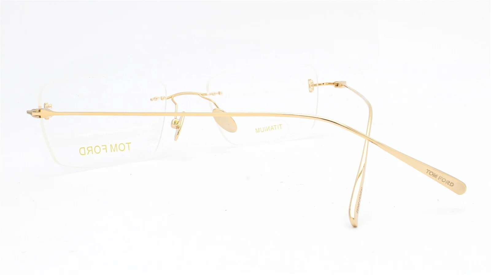 Tom Ford FT 5678 028 Rimless Eyeglasses Glasses Gold Titanium 54mm w/case 3