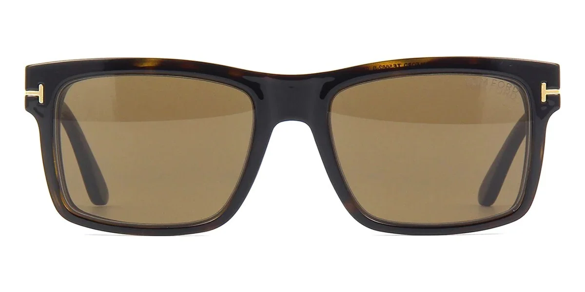 Tom Ford FT 5682 B 052 Dark Havana Blue Light Blocking Eyeglasses With Clip-On 2