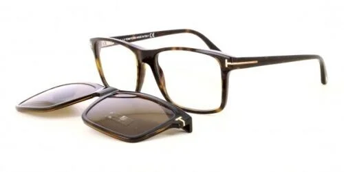 Tom Ford FT 5682 B 052 Dark Havana Blue Light Blocking Eyeglasses With Clip-On 3