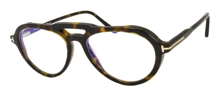Tom Ford FT 5760 B 052 Dark Havana Blue Light Blocking Eyeglasses With Clip-On 4