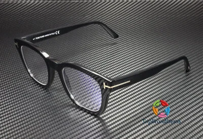 Tom Ford FT5542-B 001 Shiny Black Clear Lens Plastic 50 mm Men