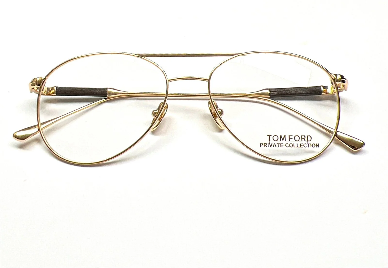 Tom Ford FT5716P 028 Pilot Eyeglasses Glasses Gold Titanium - Private Collection