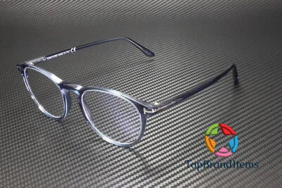 TOM FORD FT5803-B 090 Round Shiny Blue Demo Lens 51 mm Men