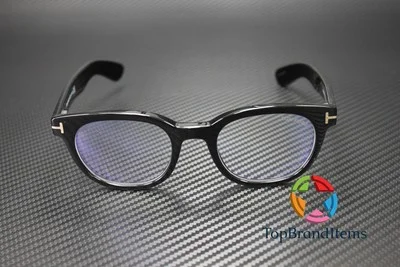 TOM FORD FT5807-B 001 Round Shiny Black Demo Lens 50 mm Men 2