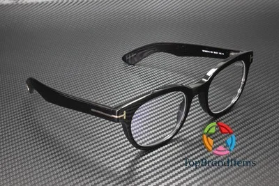 TOM FORD FT5807-B 001 Round Shiny Black Demo Lens 50 mm Men 3
