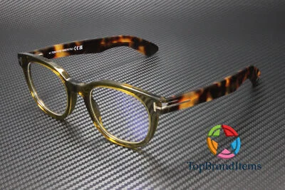 TOM FORD FT5807-B 096 Round Shiny Dark Green Demo Lens 50 mm Men